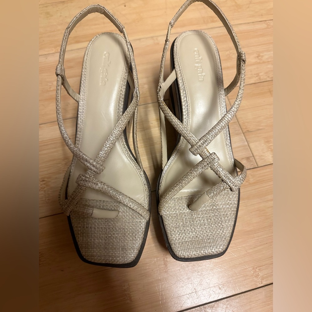 Straw Slingback Sandals